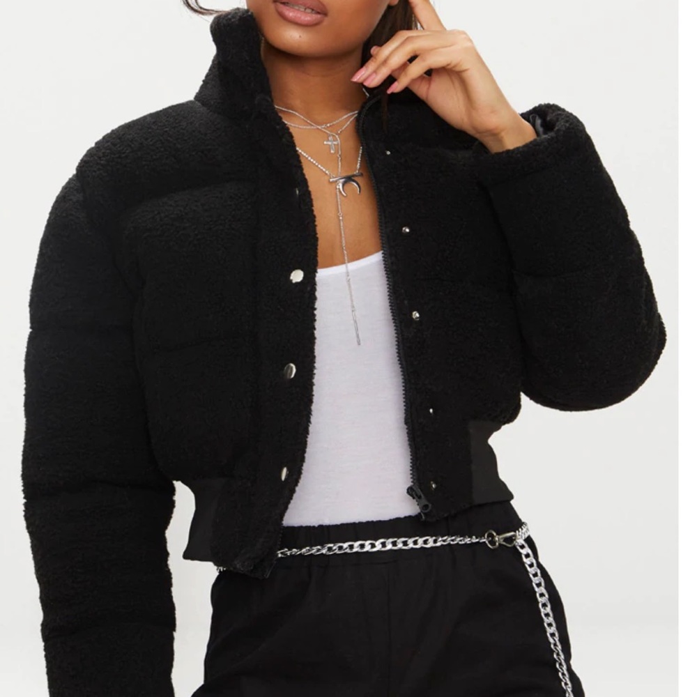 Black puffer coat